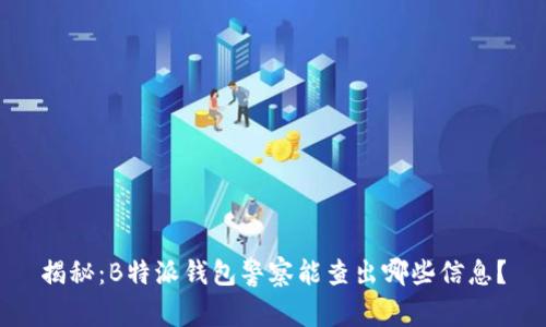 揭秘：B特派钱包警察能查出哪些信息？